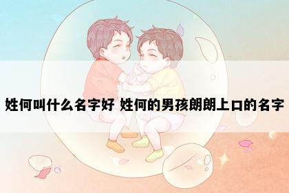 姓何叫什么名字好 姓何的男孩朗朗上口的名字