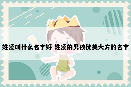 姓凌叫什么名字好 姓凌的男孩优美大方的名字