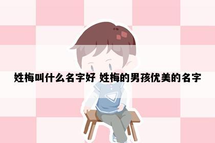 姓梅叫什么名字好 姓梅的男孩优美的名字