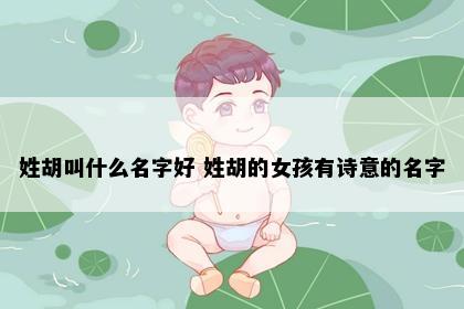姓胡叫什么名字好 姓胡的女孩有诗意的名字
