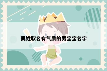 吴姓取名有气质的男宝宝名字