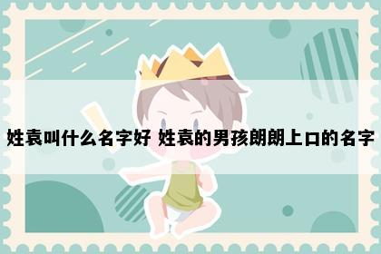 姓袁叫什么名字好 姓袁的男孩朗朗上口的名字