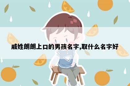 戚姓朗朗上口的男孩名字,取什么名字好