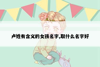 卢姓有含义的女孩名字,取什么名字好