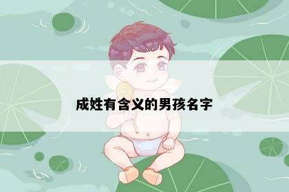 成姓有含义的男孩名字