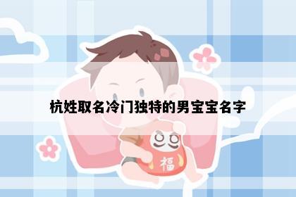 杭姓取名冷门独特的男宝宝名字