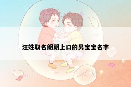 汪姓取名朗朗上口的男宝宝名字