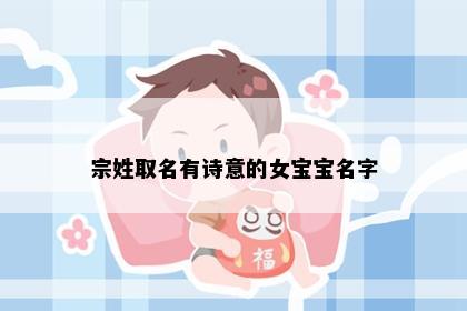 宗姓取名有诗意的女宝宝名字