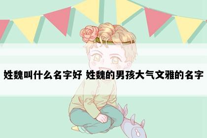 姓魏叫什么名字好 姓魏的男孩大气文雅的名字