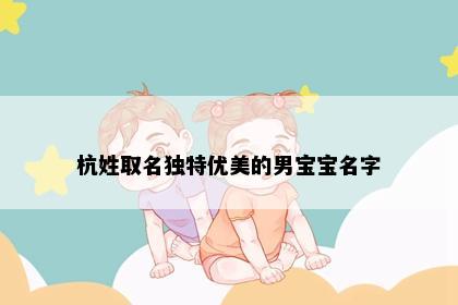 杭姓取名独特优美的男宝宝名字