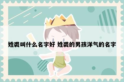 姓裘叫什么名字好 姓裘的男孩洋气的名字