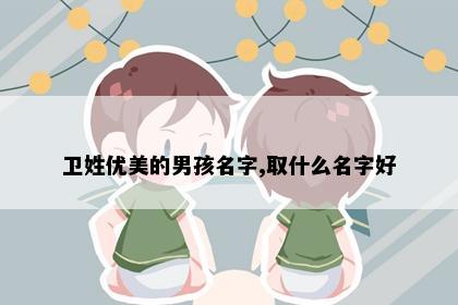 卫姓优美的男孩名字,取什么名字好