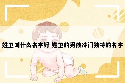 姓卫叫什么名字好 姓卫的男孩冷门独特的名字