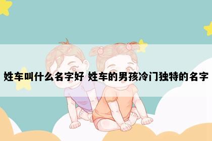 姓车叫什么名字好 姓车的男孩冷门独特的名字