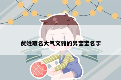 费姓取名大气文雅的男宝宝名字