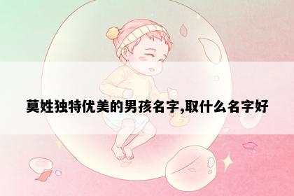 莫姓独特优美的男孩名字,取什么名字好