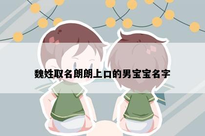 魏姓取名朗朗上口的男宝宝名字