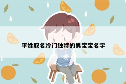 平姓取名冷门独特的男宝宝名字