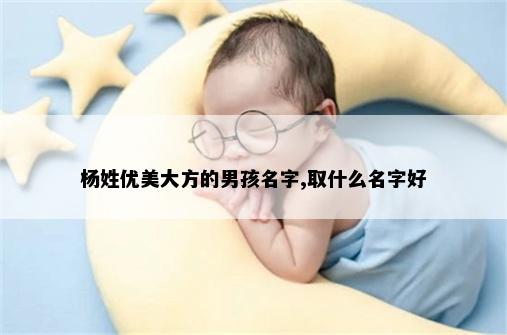 杨姓优美大方的男孩名字,取什么名字好