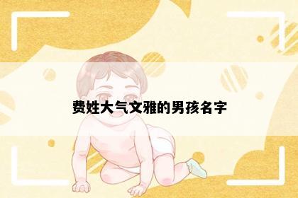 费姓大气文雅的男孩名字