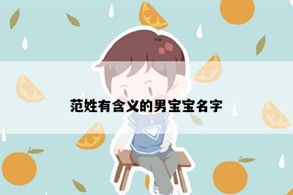 范姓有含义的男宝宝名字